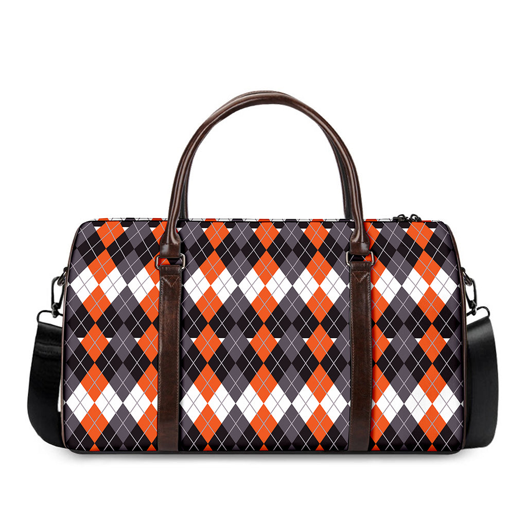 Halloween Themed Argyle Pattern Print Duffle Bag