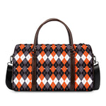 Halloween Themed Argyle Pattern Print Duffle Bag