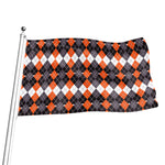 Halloween Themed Argyle Pattern Print Flag