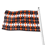 Halloween Themed Argyle Pattern Print Flag