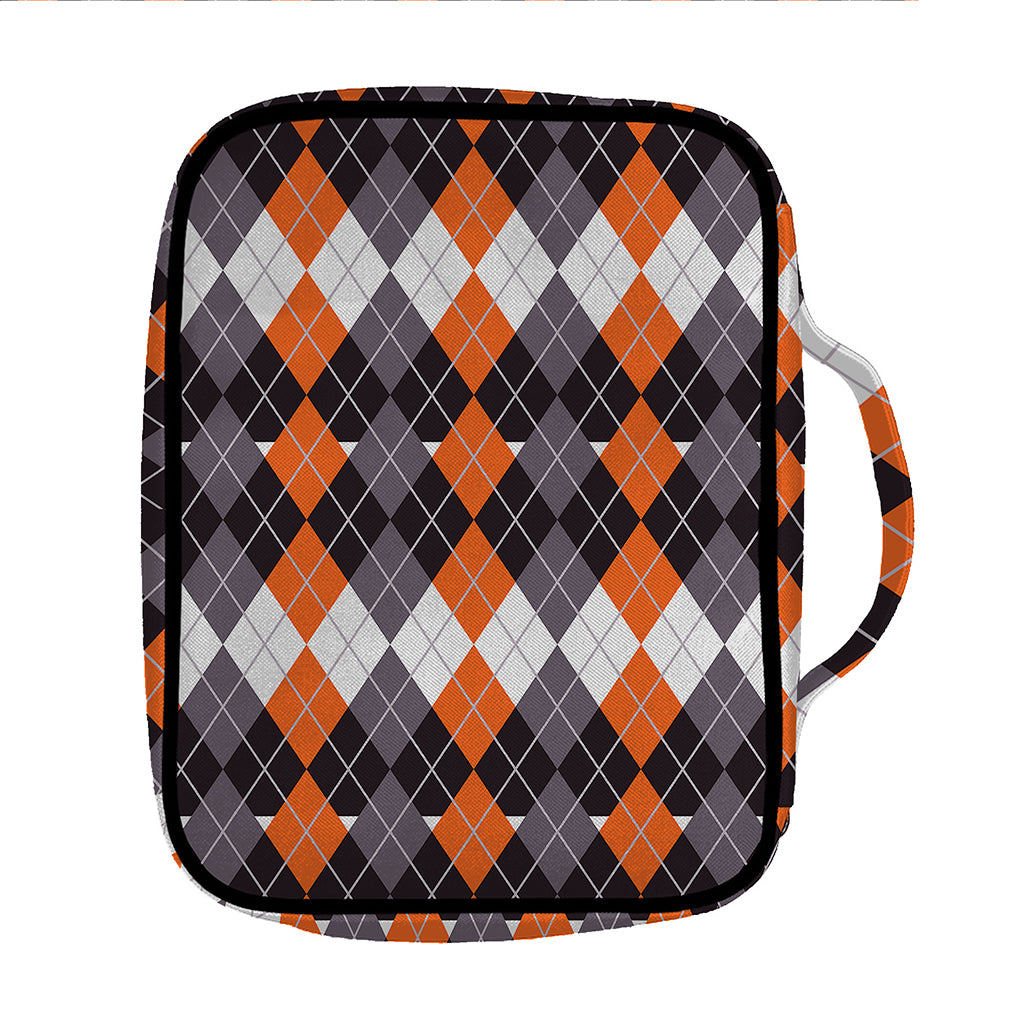 Halloween Themed Argyle Pattern Print Front Pocket Bible Bag
