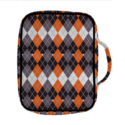 Halloween Themed Argyle Pattern Print Front Pocket Bible Bag