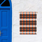 Halloween Themed Argyle Pattern Print Garden Flag