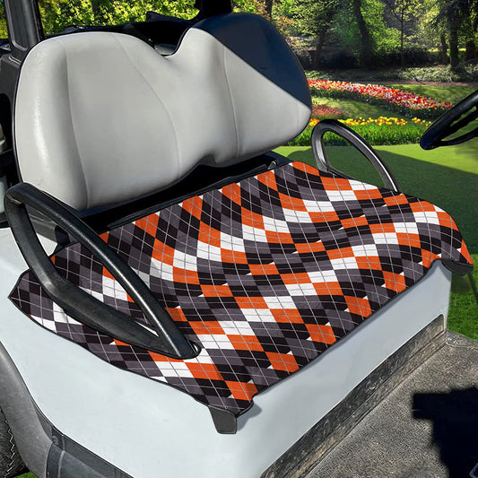 Halloween Themed Argyle Pattern Print Golf Cart Seat Cover