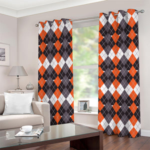 Halloween Themed Argyle Pattern Print Grommet Curtains