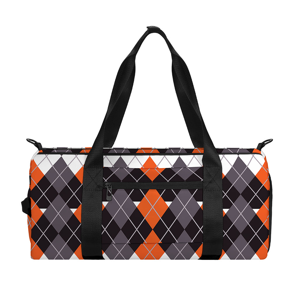 Halloween Themed Argyle Pattern Print Gym Bag