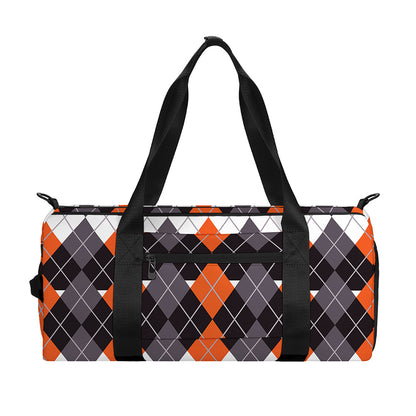 Halloween Themed Argyle Pattern Print Gym Bag