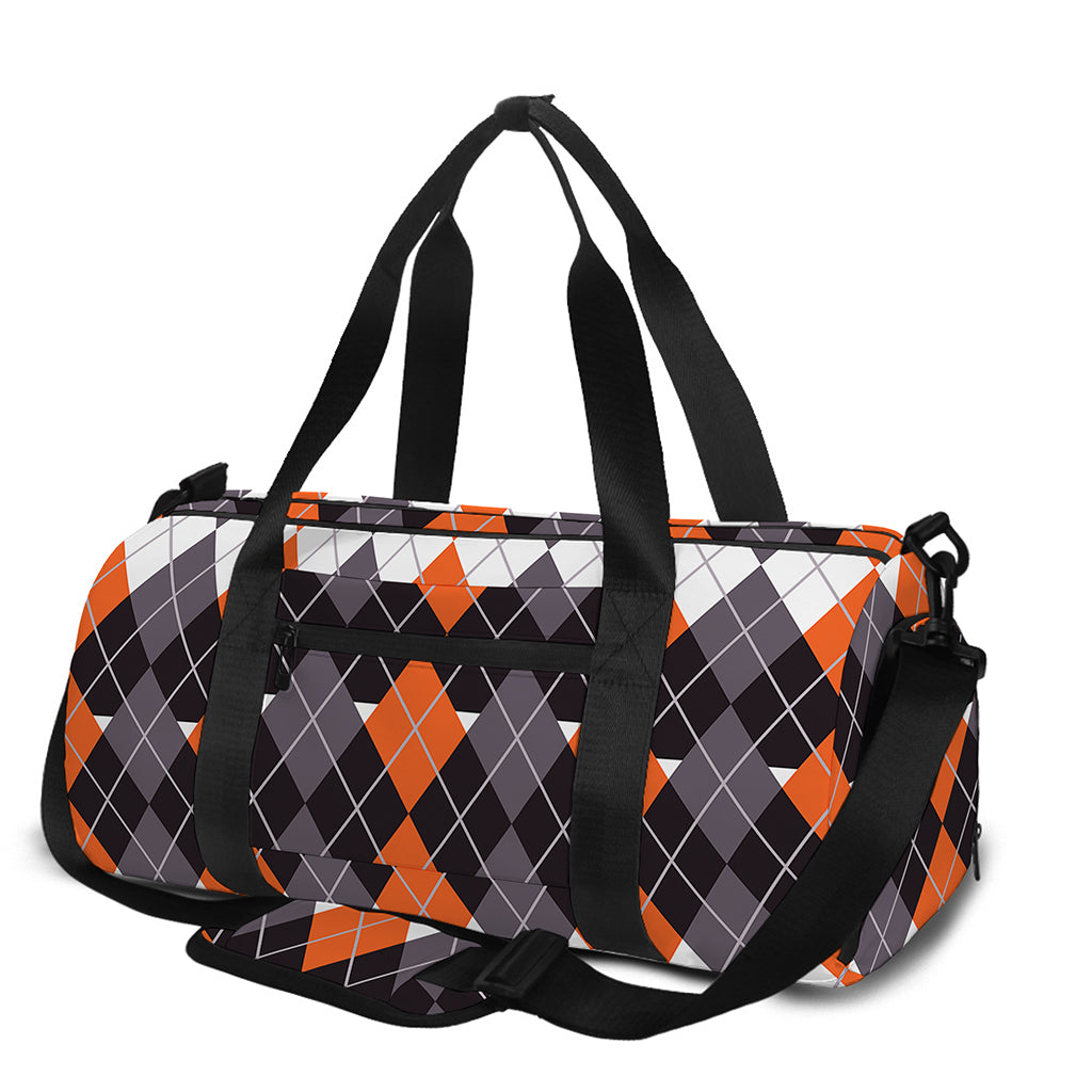 Halloween Themed Argyle Pattern Print Gym Bag