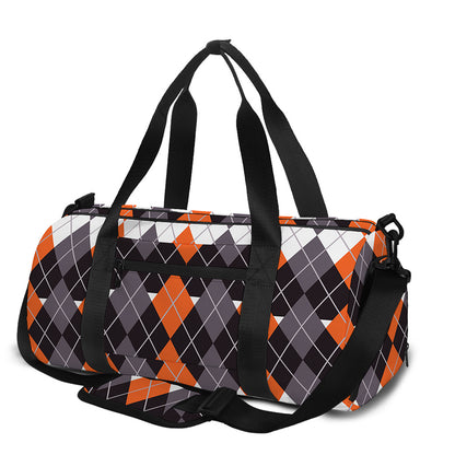 Halloween Themed Argyle Pattern Print Gym Bag