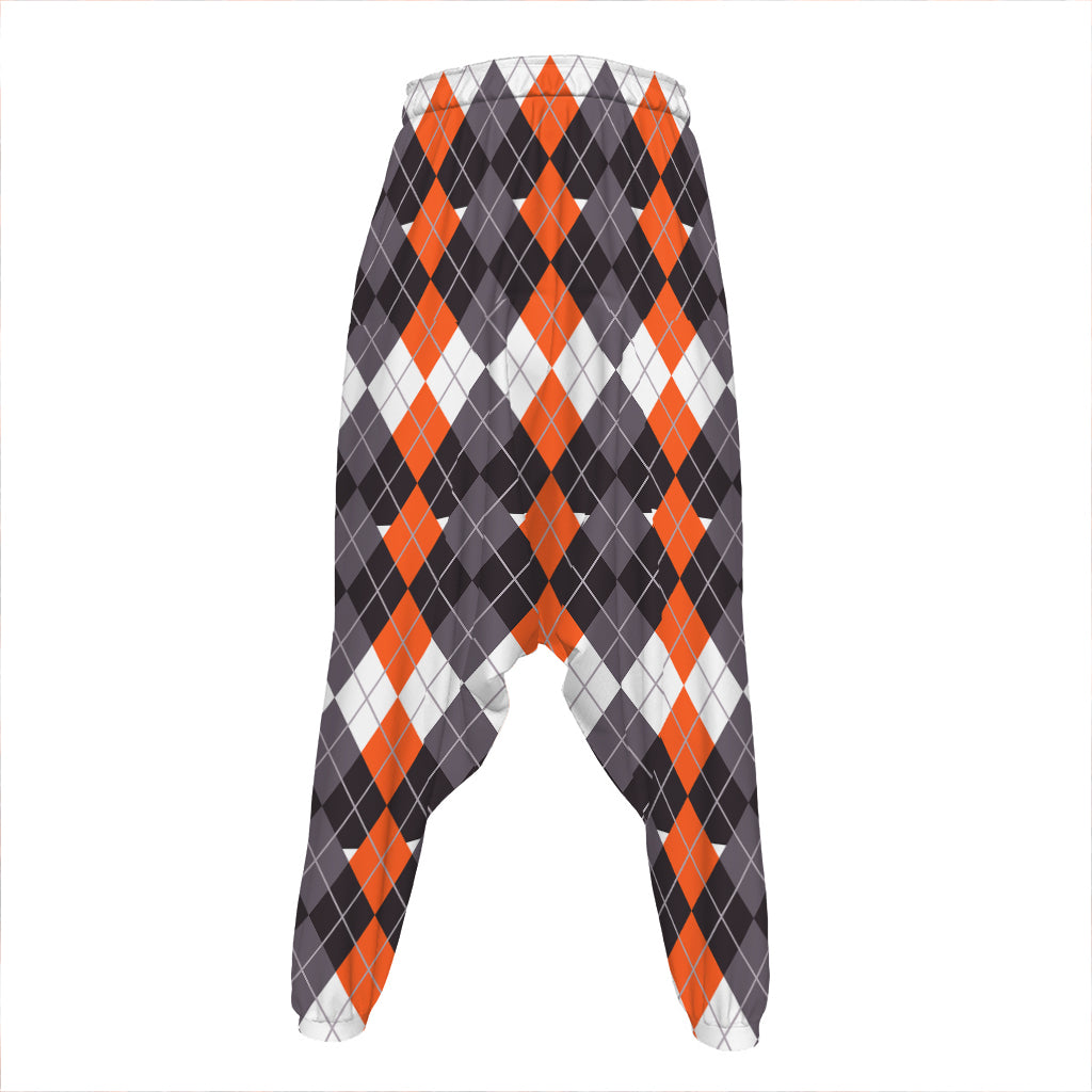 Halloween Themed Argyle Pattern Print Hammer Pants