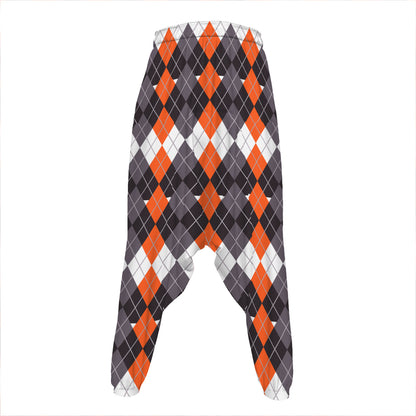 Halloween Themed Argyle Pattern Print Hammer Pants