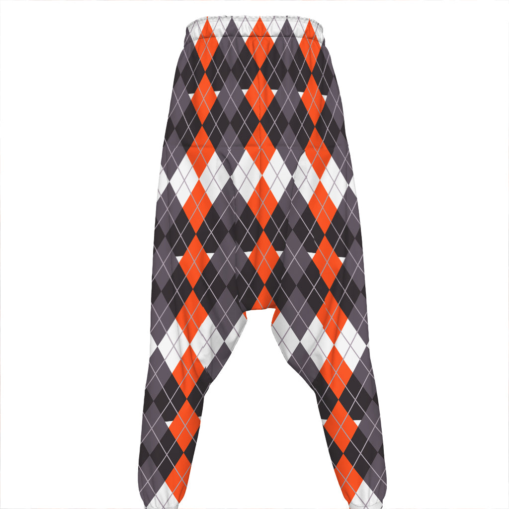 Halloween Themed Argyle Pattern Print Hammer Pants