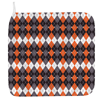 Halloween Themed Argyle Pattern Print Hand Towel