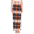 Halloween Themed Argyle Pattern Print High Slit Maxi Skirt