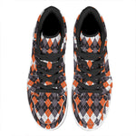 Halloween Themed Argyle Pattern Print High Top Leather Sneakers