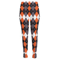 Halloween Themed Argyle Pattern Print High-Waisted Pocket Leggings