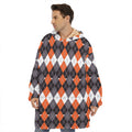 Halloween Themed Argyle Pattern Print Hoodie Blanket