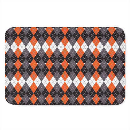 Halloween Themed Argyle Pattern Print Indoor Door Mat