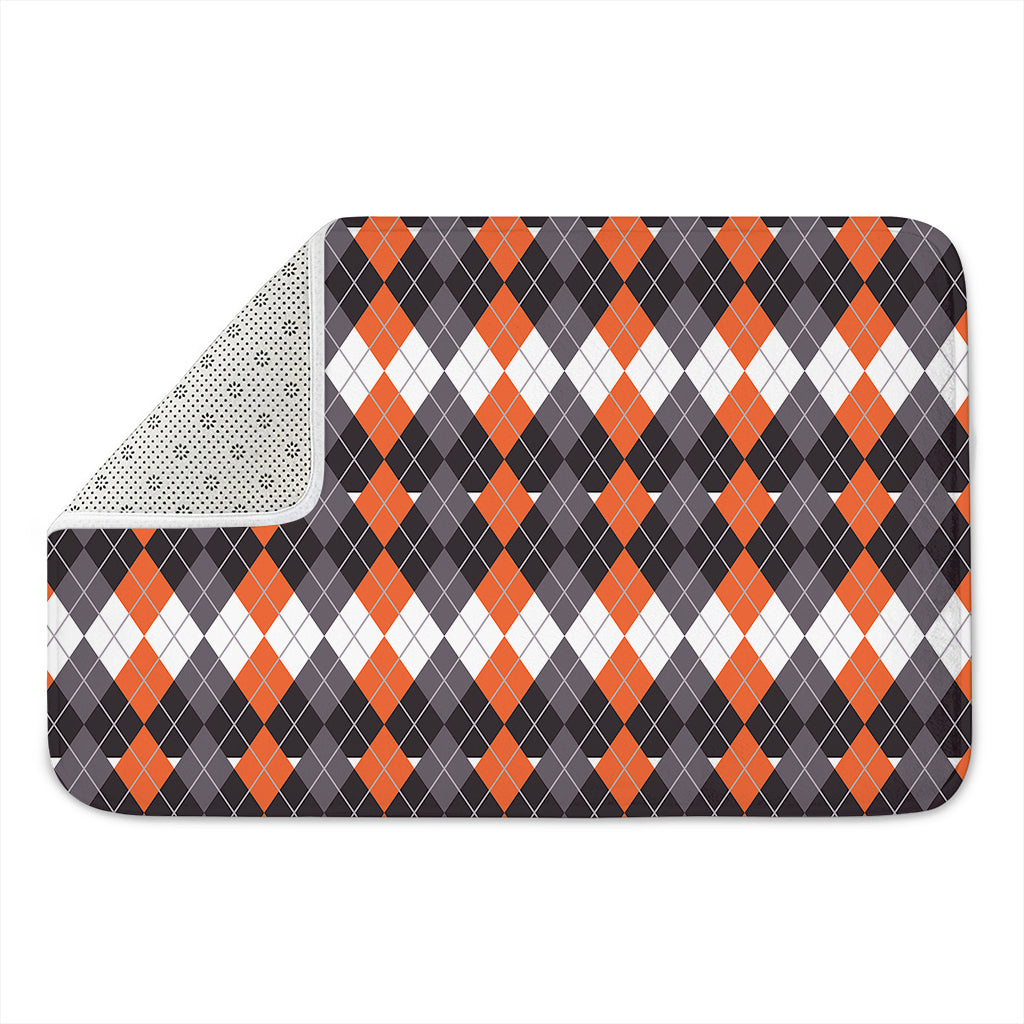 Halloween Themed Argyle Pattern Print Indoor Door Mat