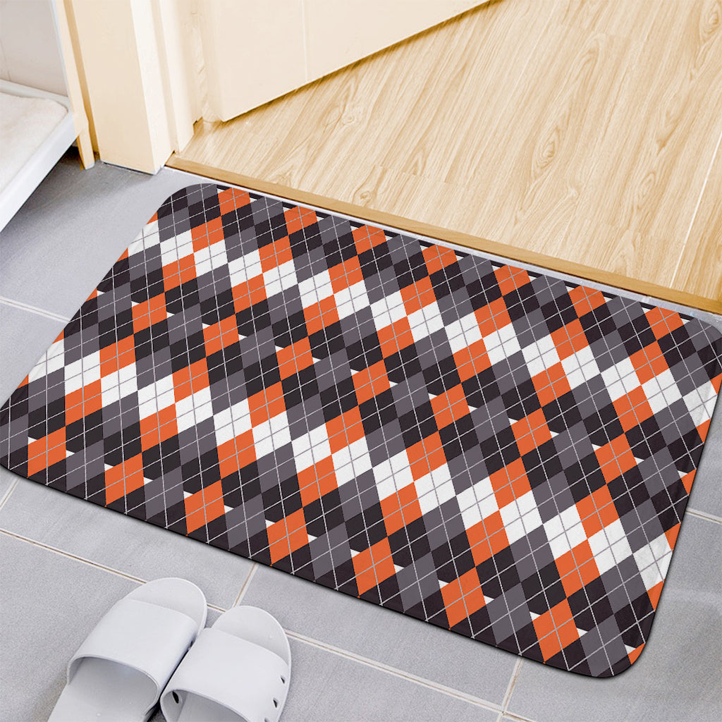 Halloween Themed Argyle Pattern Print Indoor Door Mat