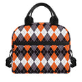 Halloween Themed Argyle Pattern Print Insulated Lunch Bag
