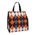 Halloween Themed Argyle Pattern Print Insulated Lunch Tote