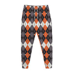 Halloween Themed Argyle Pattern Print Jogger Pants