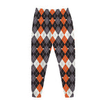 Halloween Themed Argyle Pattern Print Jogger Pants