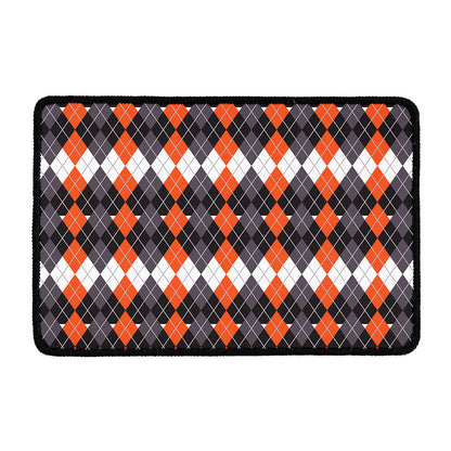 Halloween Themed Argyle Pattern Print Kitchen Mat
