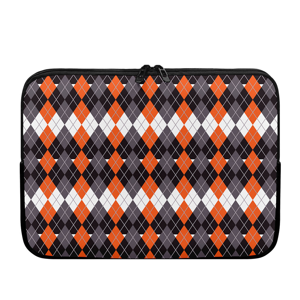 Halloween Themed Argyle Pattern Print Laptop Sleeve