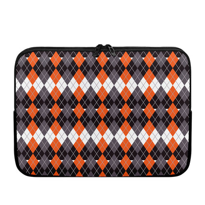 Halloween Themed Argyle Pattern Print Laptop Sleeve