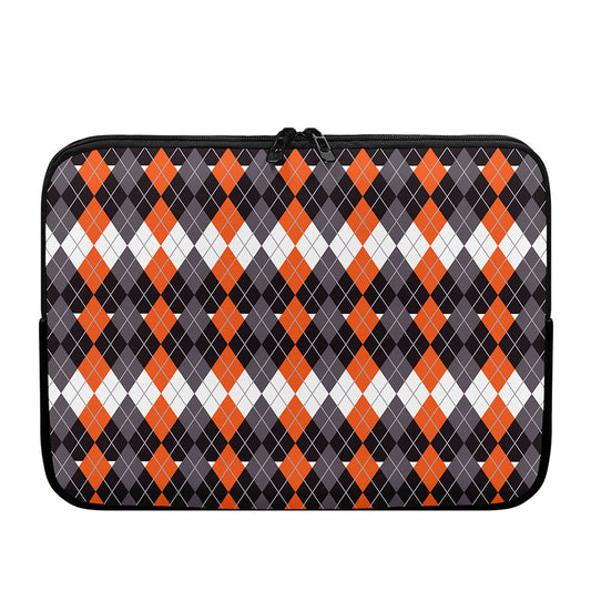 Halloween Themed Argyle Pattern Print Laptop Sleeve
