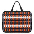 Halloween Themed Argyle Pattern Print Laptop Sleeve With Handle
