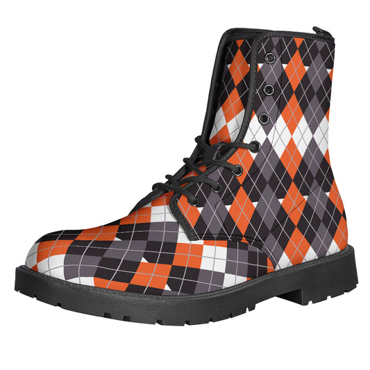 Halloween Themed Argyle Pattern Print Backpack