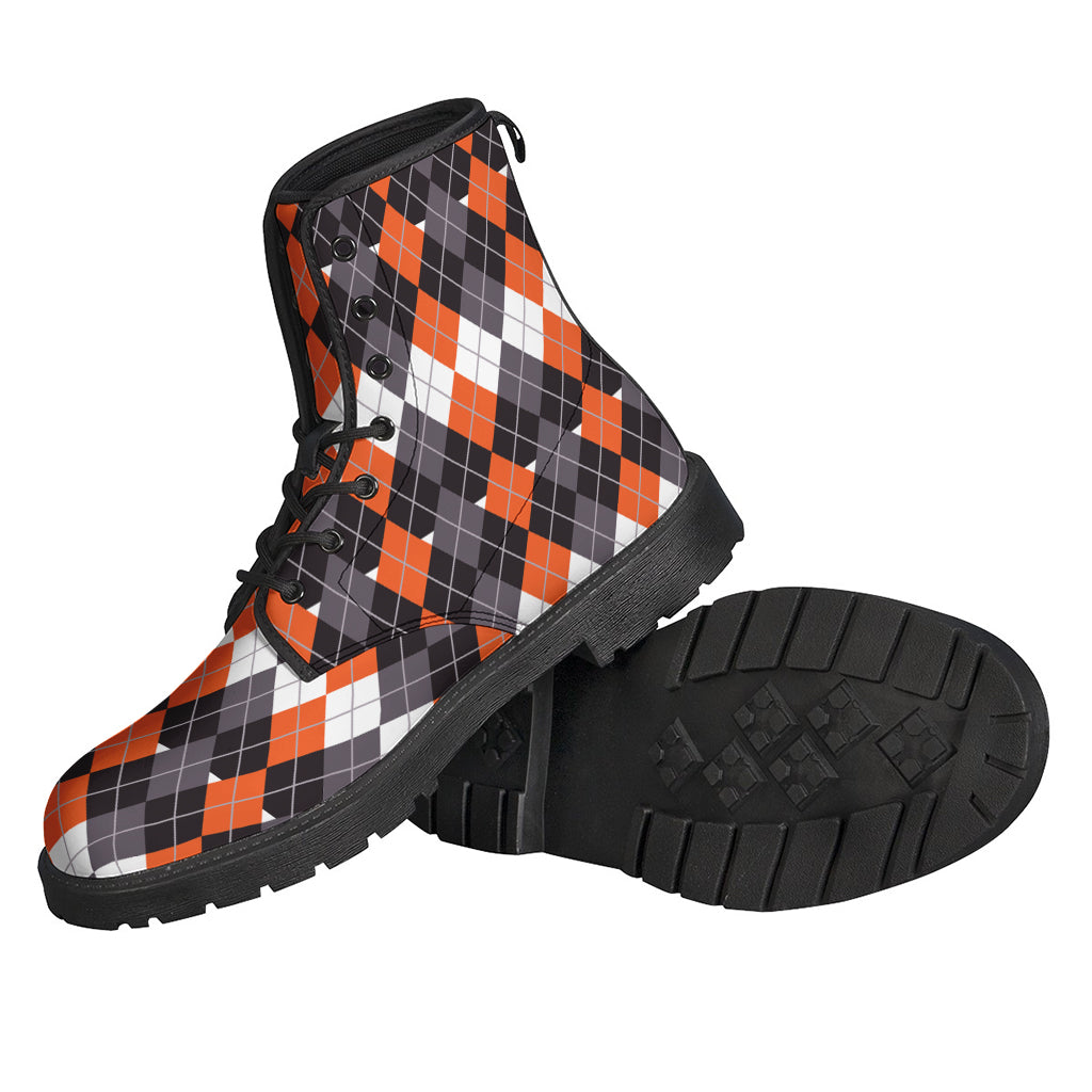 Halloween Themed Argyle Pattern Print Backpack