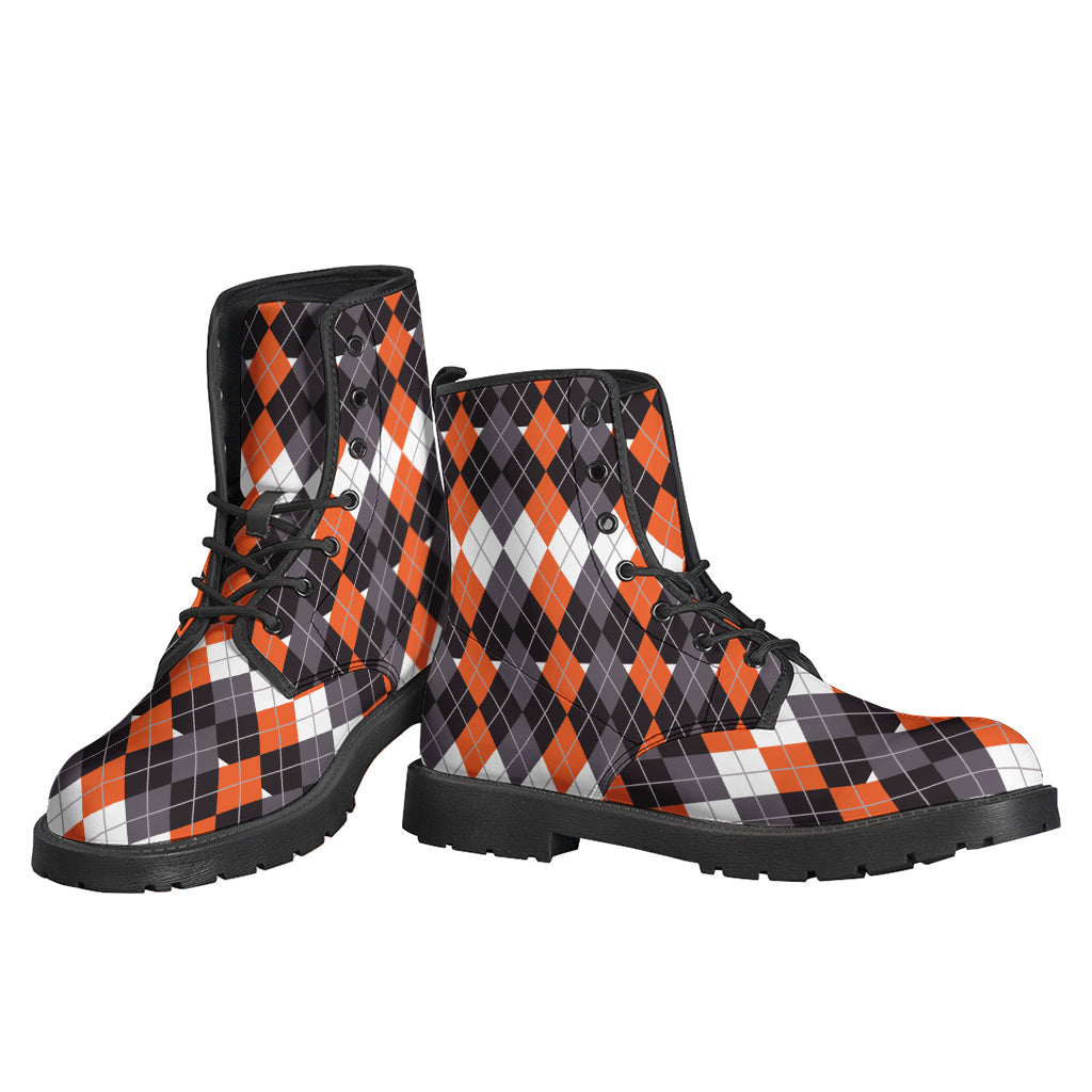 Halloween Themed Argyle Pattern Print Backpack