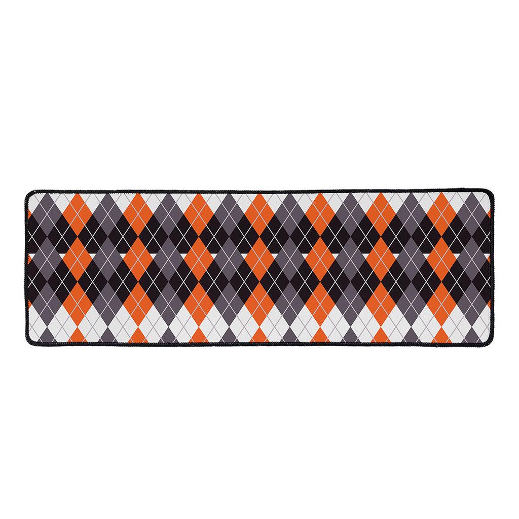 Halloween Themed Argyle Pattern Print Long Kitchen Mat