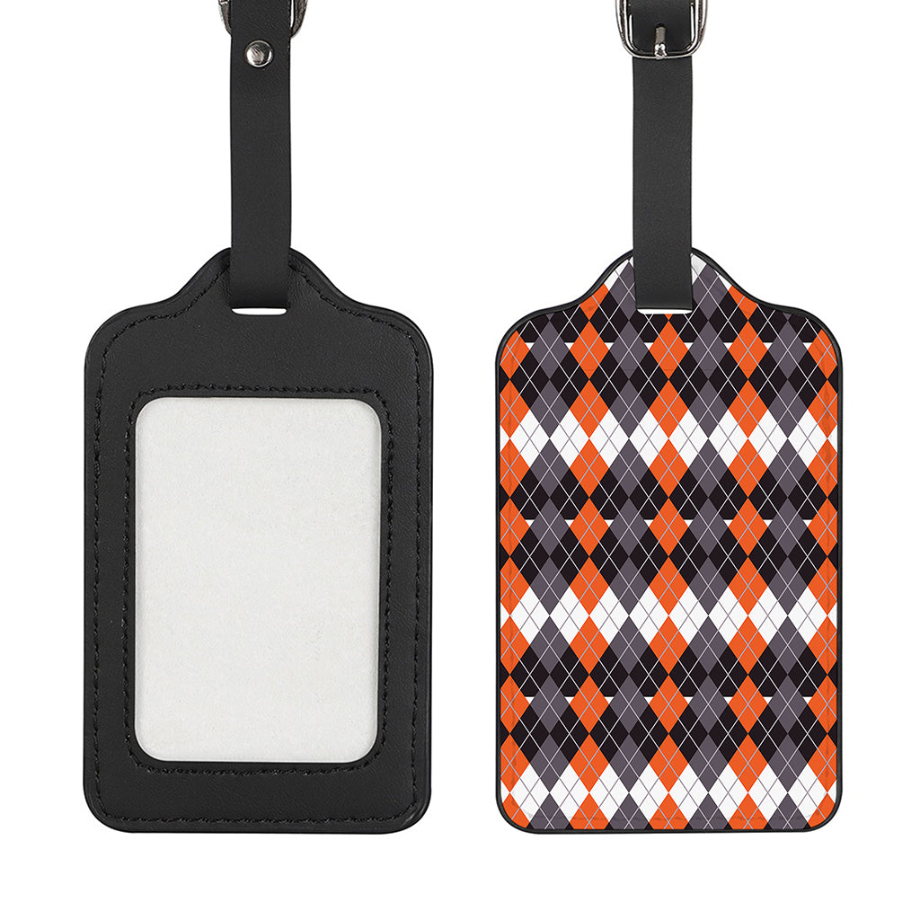 Halloween Themed Argyle Pattern Print Luggage Tag