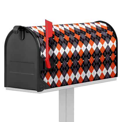 Halloween Themed Argyle Pattern Print Mailbox Cover