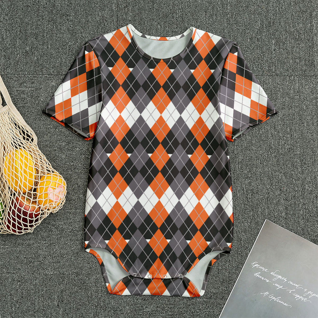 Halloween Themed Argyle Pattern Print Men's Bodysuit