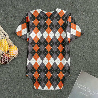 Halloween Themed Argyle Pattern Print Men's Bodysuit