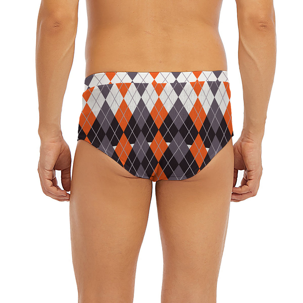 Halloween Themed Argyle Pattern Print Men's Briefs