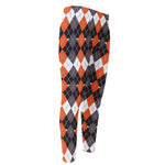 Halloween Themed Argyle Pattern Print Men's Compression Pants