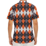 Halloween Themed Argyle Pattern Print Men's Deep V-Neck Shirt
