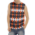 Halloween Themed Argyle Pattern Print Men's Fitness Tank Top