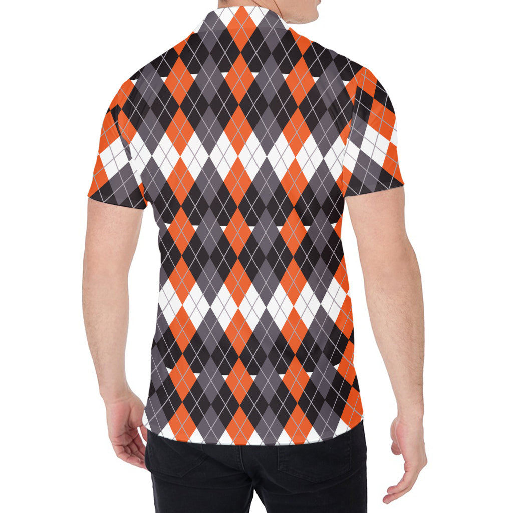 Halloween Themed Argyle Pattern Print Men's Shirt
