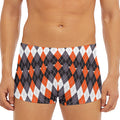 Halloween Themed Argyle Pattern Print Men's Short Boxer Briefs