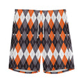 Halloween Themed Argyle Pattern Print Men's Athletic Shorts