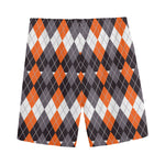 Halloween Themed Argyle Pattern Print Men's Sports Shorts