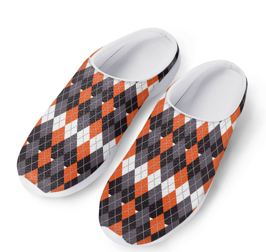 Halloween Themed Argyle Pattern Print Mesh Casual Shoes